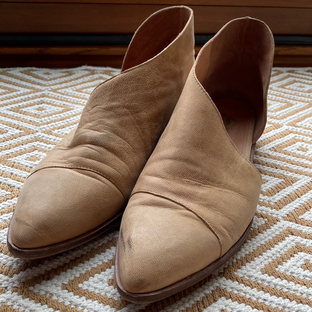 Free People Camel Leather Loafers